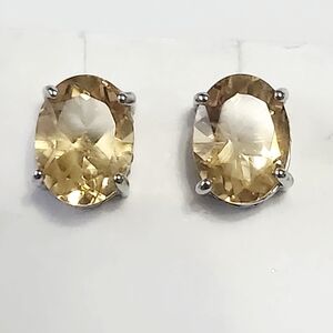 2.50 ctw Citrine Sterling Silver Solitaire Stud Earrings NEW